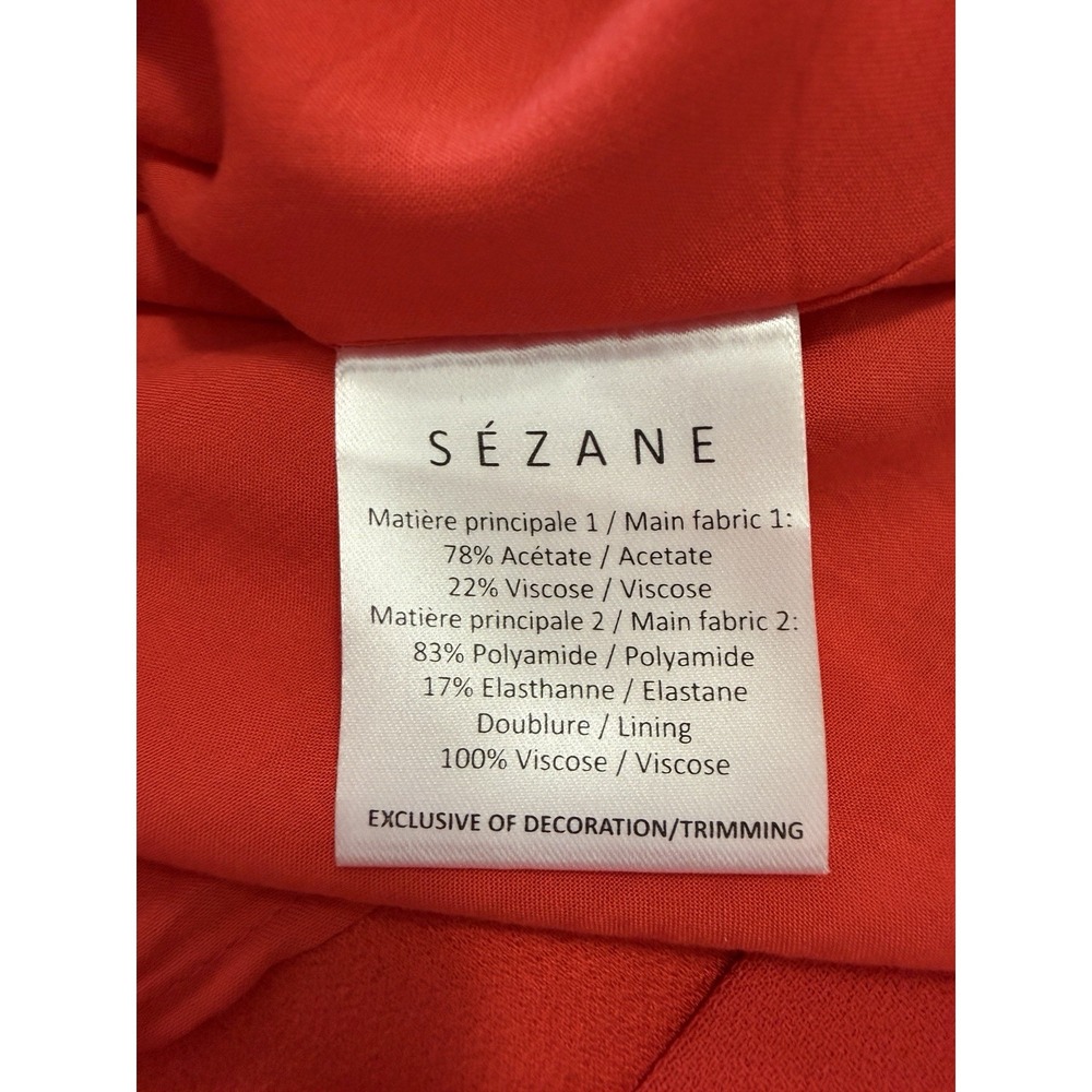 Sézane Red Lace Back Dress Quiet Luxury French Chic Coquette Elegant 36 Sm - Picture 13 of 16